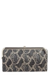 Hobo Lauren Leather Double Frame Clutch In Mosaic Snake