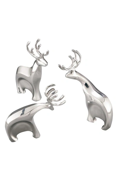 Nambe Nambé 'blitzen' Reindeer Figurines In Silver