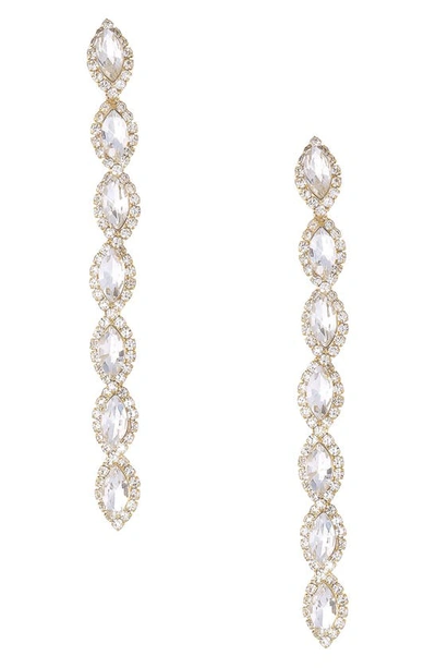 Ettika Crystal Droplet Linear Drop Earrings In Gold