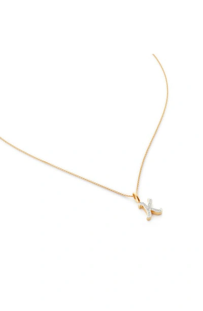 Monica Vinader Diamond Alphabet Pendant Necklace In 18ct Gold Vermeil Sterling K