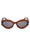 Emilio Pucci 54mm Geometric Sunglasses In Dark Havana / Smoke