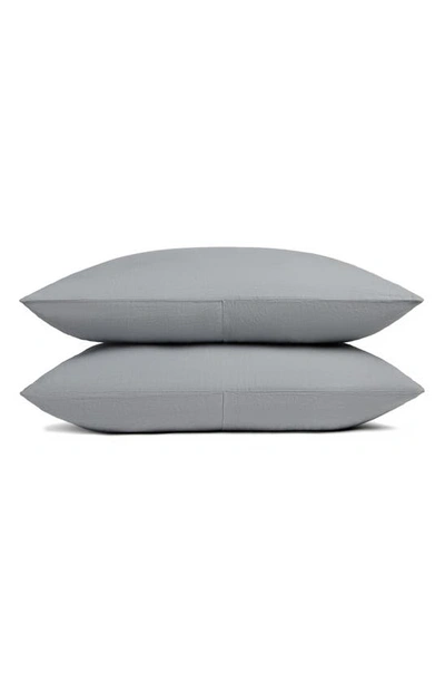 Parachute Set Of 2 Linen Pillowcases In Slate Blue