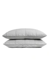 Parachute Linen Box Quilted Sham Set In Fog