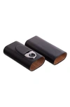 Bey-berk Richie Cigar Case & Cutter Set In Black