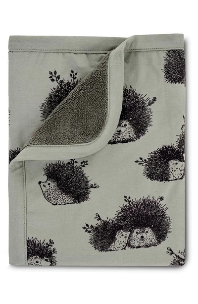 Oilo Hedgehog Reversible Cuddle Blanket In Green