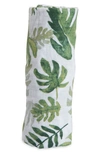 Little Unicorn Kids' Cotton Muslin Swaddle Blanket In Tropical Leaf