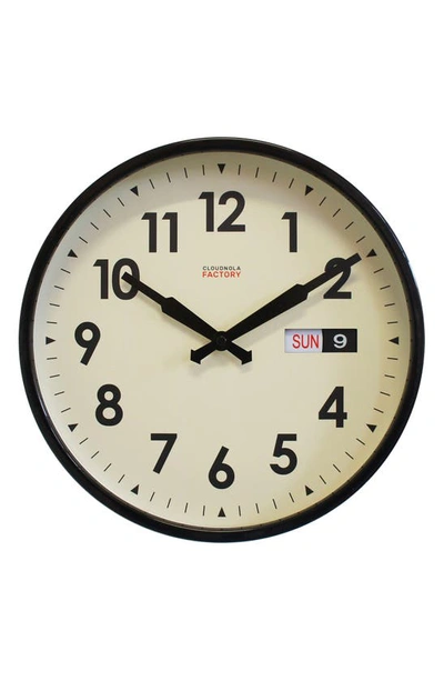 Cloudnola Date & Time Wall Clock In Black
