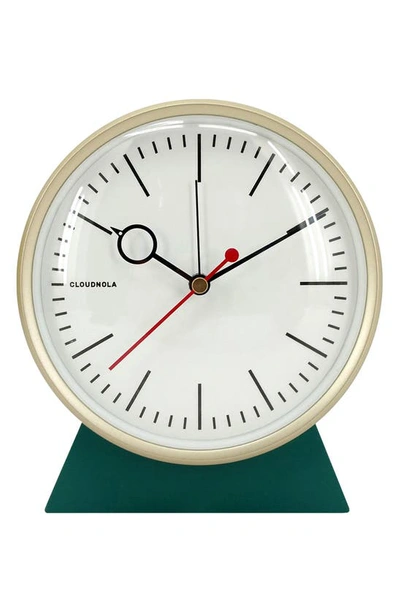 Cloudnola Bloke Wooden Mantel Clock In Green