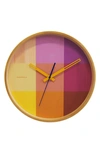 Cloudnola Riso Wooden Wall Clock In Pink/ Yellow