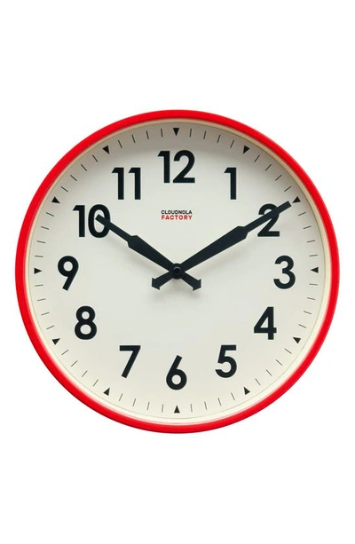 Cloudnola Factory Wall Clock In Red