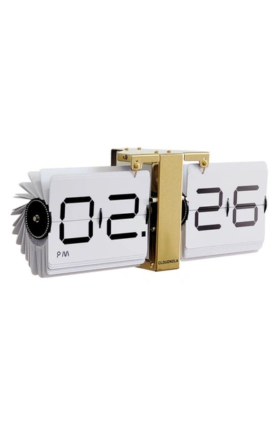 Cloudnola Flipping Out Flip Digital Clock In White And Gold