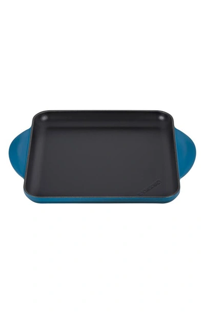 Le Creuset 9 1/2-inch Square Griddle Pan In Deep Teal