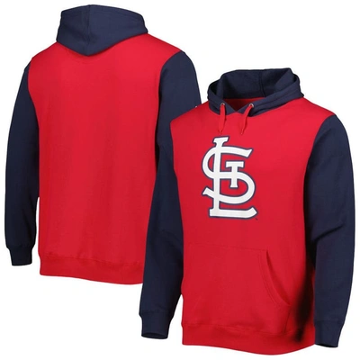 Stitches Men's  Red, Navy St. Louis Cardinals Team Pullover Hoodie In Red,navy
