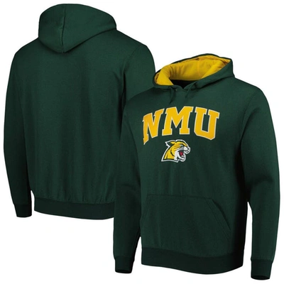 Colosseum Men's  Green Northern Michigan Wildcats Arch & Logo Pullover Hoodie