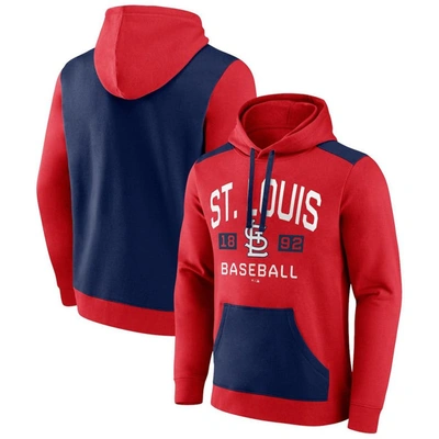 Fanatics Branded Red/navy St. Louis Cardinals Chip In Team Pullover Hoodie In Red,navy