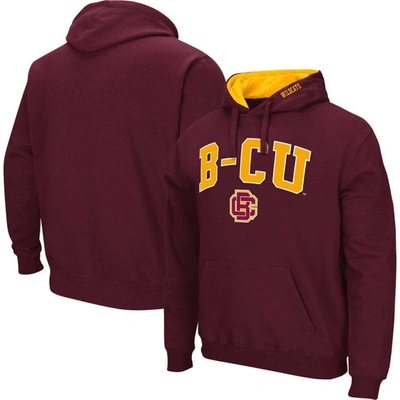 Colosseum Maroon Bethune-cookman Wildcats Arch & Logo 3.0 Pullover Hoodie