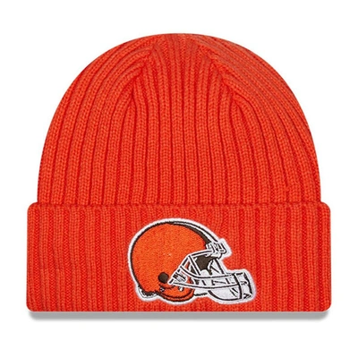 New Era Kids' Youth  Orange Cleveland Browns Core Classic Cuffed Knit Hat