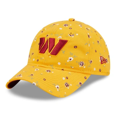 New Era Gold Washington Commanders  Floral 9twenty Adjustable Hat