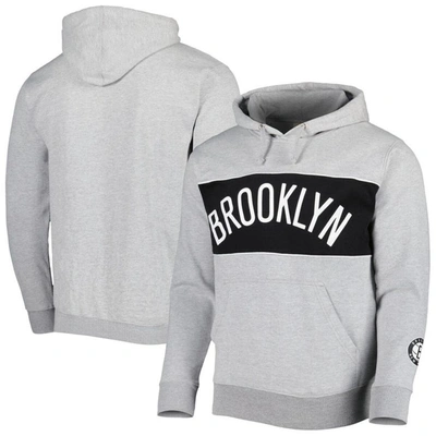 Fanatics Branded Heather Gray Brooklyn Nets Wordmark French Terry Pullover Hoodie