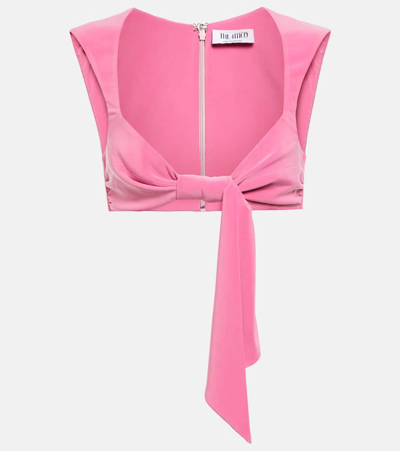 Attico Knot-detail Cropped Top In Pink