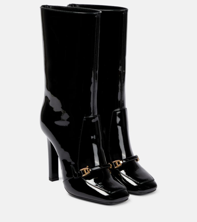 Saint Laurent Camden漆皮靴子 In Black