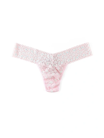Hanky Panky Cross-dyed Leopard Original-rise Lace Thong In Multicolor