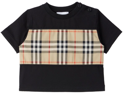 Burberry Vintage Check Panel T-shirt In Black