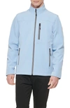 Guess Stand Collar Softshell Rain Jacket In Powder Blue