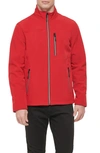 Guess Stand Collar Softshell Rain Jacket In Fire Red
