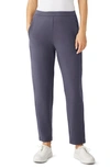 Eileen Fisher Cozy Brushed Terry Tapered Ankle Pants In Twilight Blue