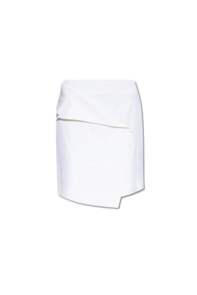 Alexander Mcqueen Asymmetric Mini Skirt In Soft White