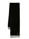 Mulberry Fringed-edge Cashmere Scarf In Black