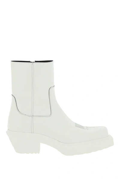 Vtmnts Leather Cowboy Boots In White