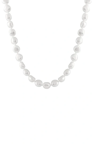 Splendid Pearls 8-9mm Cultured Baroque Freshwater Pearl Necklace In White