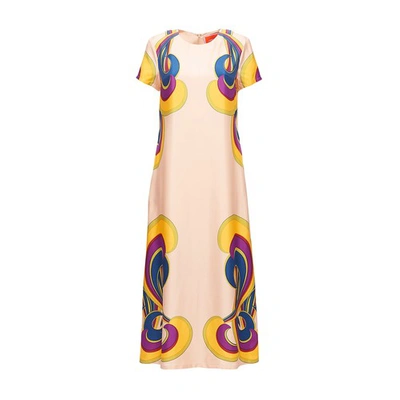 La Doublej Swing Dress (placée) In Rainbow Swirl Rosa Placée