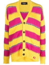 Dsquared2 Distressed Oversized Knit Cardigan In Multicolor