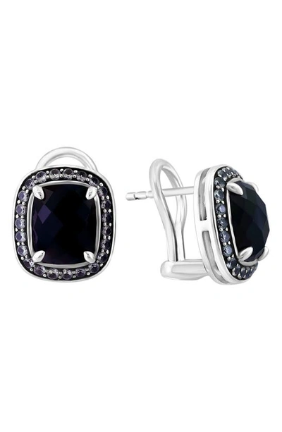 Effy Sterling Silver Onyx & Topaz Stud Earrings In Black