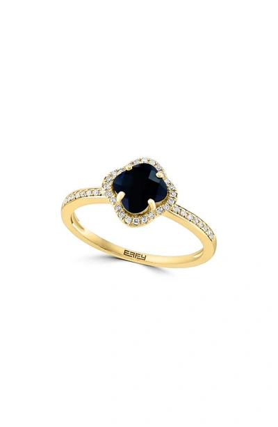 Effy 14k Yellow Gold Diamond Onyx Ring In Black