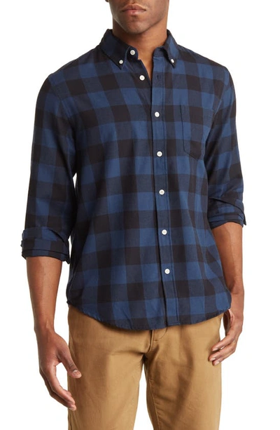 Slate & Stone Buffalo Check Flannel Button-down Shirt In Dk Blue Buff Check