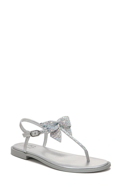 Naturalizer Florita Womens Embellished Bow Thong Sandals In White