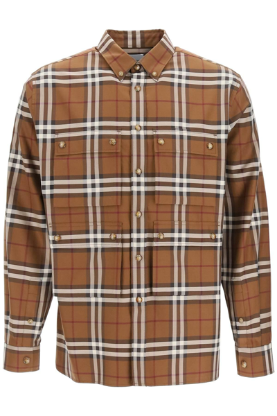 Burberry Tartan Pattern Shirt In Brown