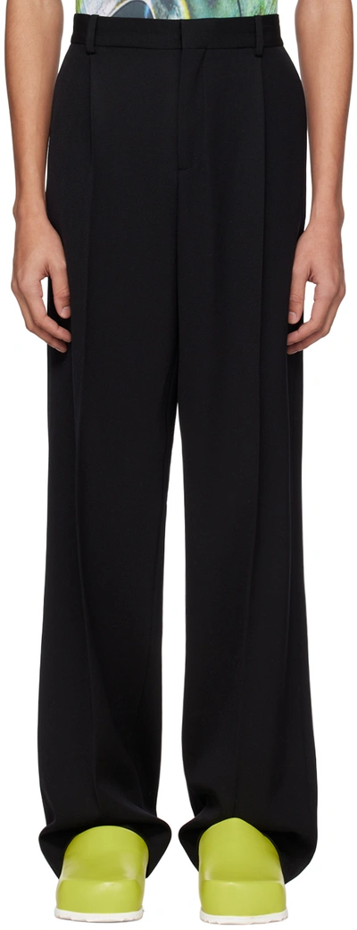 Botter Classic Trousers With Pleat In Fine Wool Black