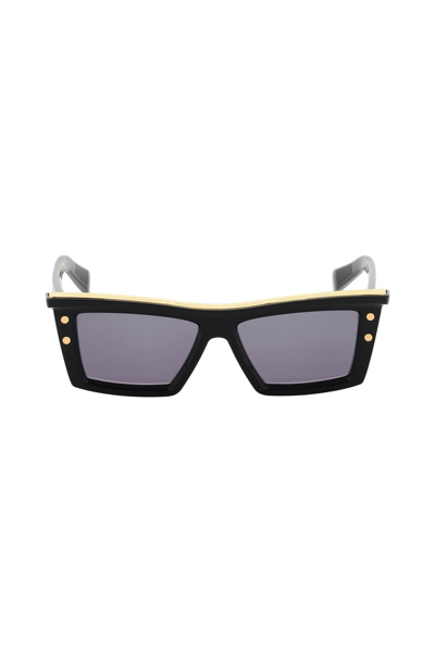 Balmain Two-tone Geometric-frame Sunglasses In Blue