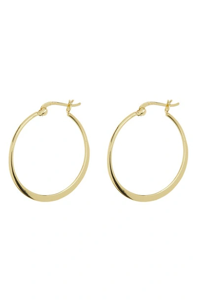 Argento Vivo Sterling Silver Large Flat Hoop Earrings In Gold