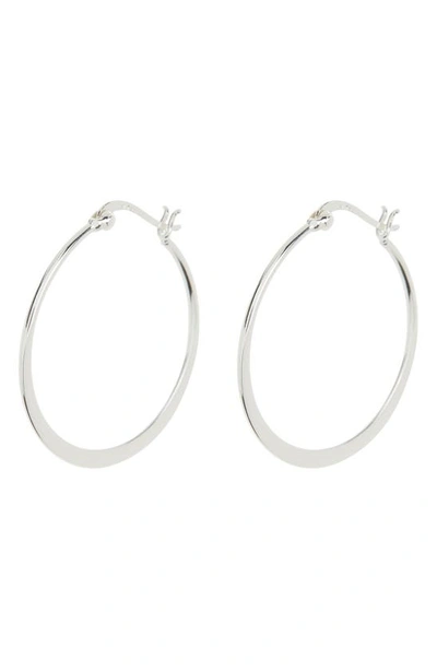 Argento Vivo Sterling Silver Large Flat Hoop Earrings In Silver