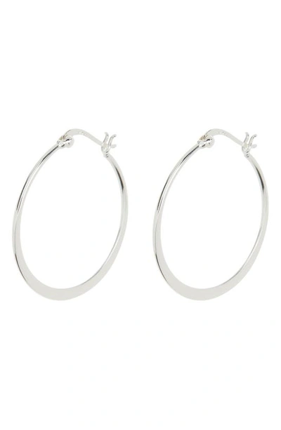 Argento Vivo Large Flat Hoop Earrings In Silver