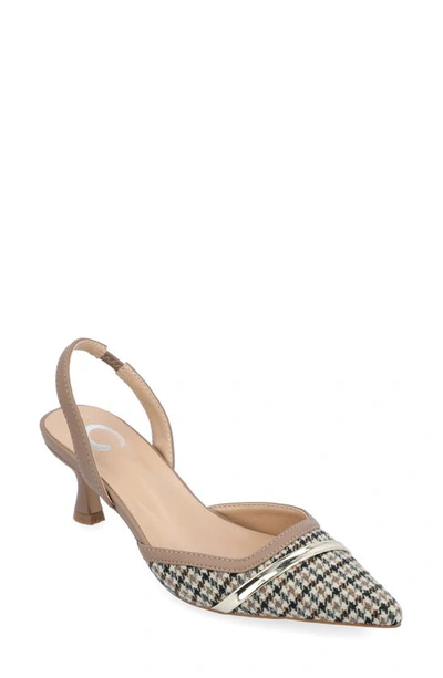 Journee Collection Nellia Slingback Pointed-toe Pump In Taupe