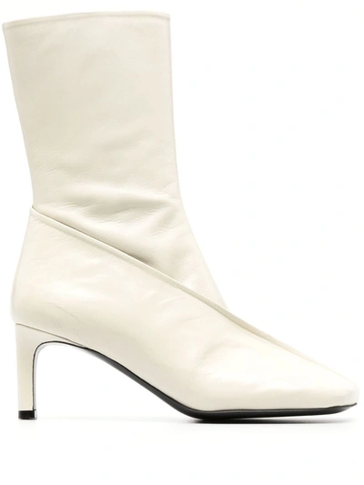 Jil Sander Square-toe Ankle Boots In Pink
