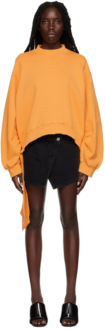 Attico Asymmetric-hem Sweatshirt In Orange