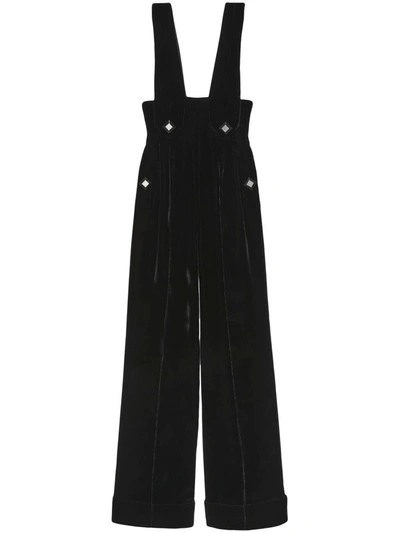 Gucci Silk Viscose Jumpsuit With Cuffs In Black